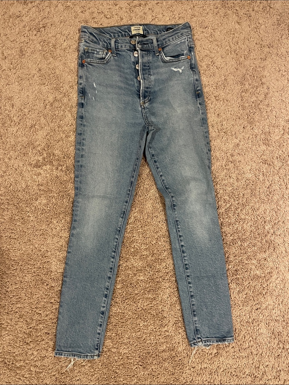 Citizens Of Humanity Light Blue Skinny Button-Fly Jeans